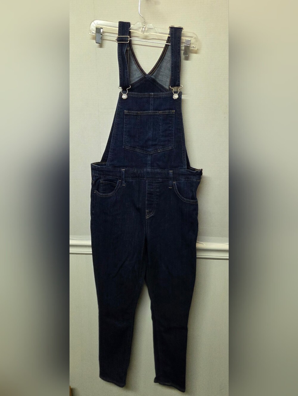 Levi's Skinny Dip Skinny Overalls Women's Size 32 Dark Indigo Denim Stretch 0246